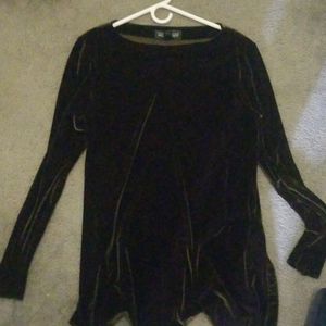 Long Sleeve Velvet Blouse